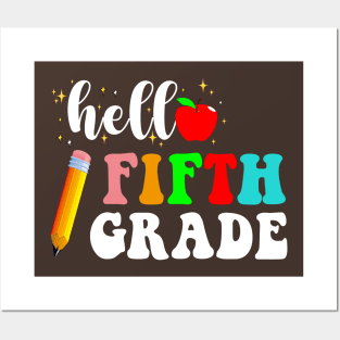 Team 5th Grade Hello Fifth Grade Crew Squad Teacher Kids T-Shirt Posters and Art